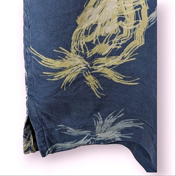 Ocean Pacific Menswear Washable Silk Blue Button Down Shirt Sleeve Shirt  M - Picture 7 of 10